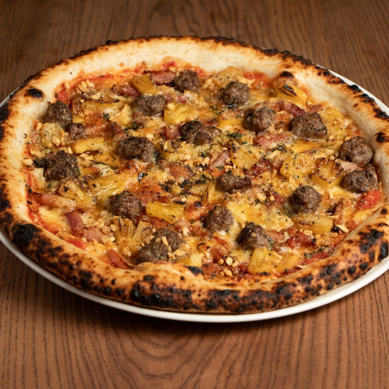 Hawaii-style Pizza with Meatball